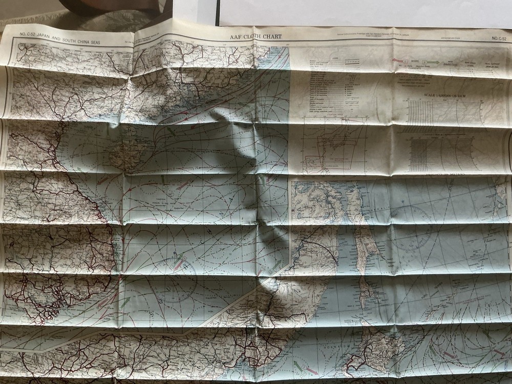 USAAC WWII SILK ESCAPE AND EVASION MAP