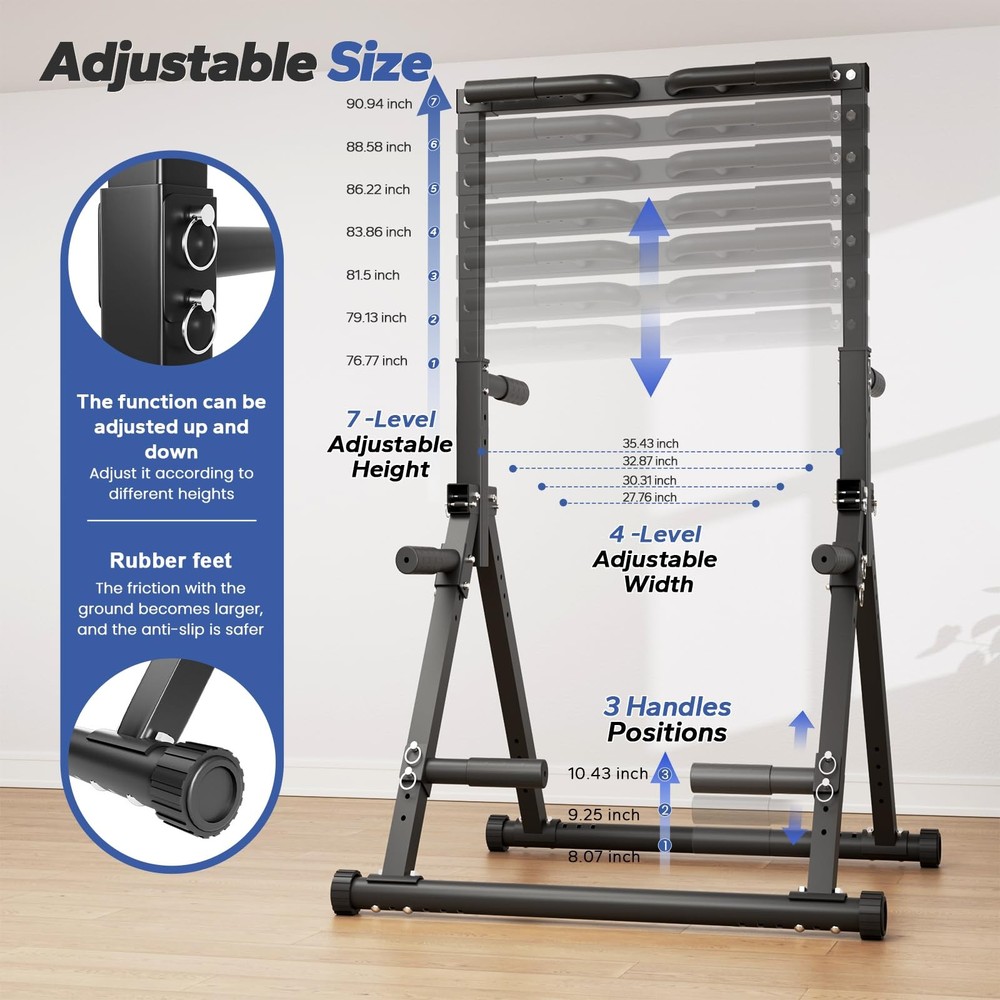 Foldable Pull Up Bar Free Standing, Strength Training Pull-up Bars Adjustable...