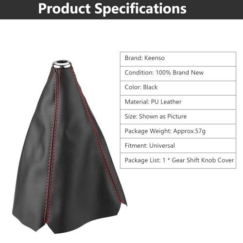 Kodriy Manual Shift Boot Cover, Universal Shift Boots and Knobs Sleeve, Black