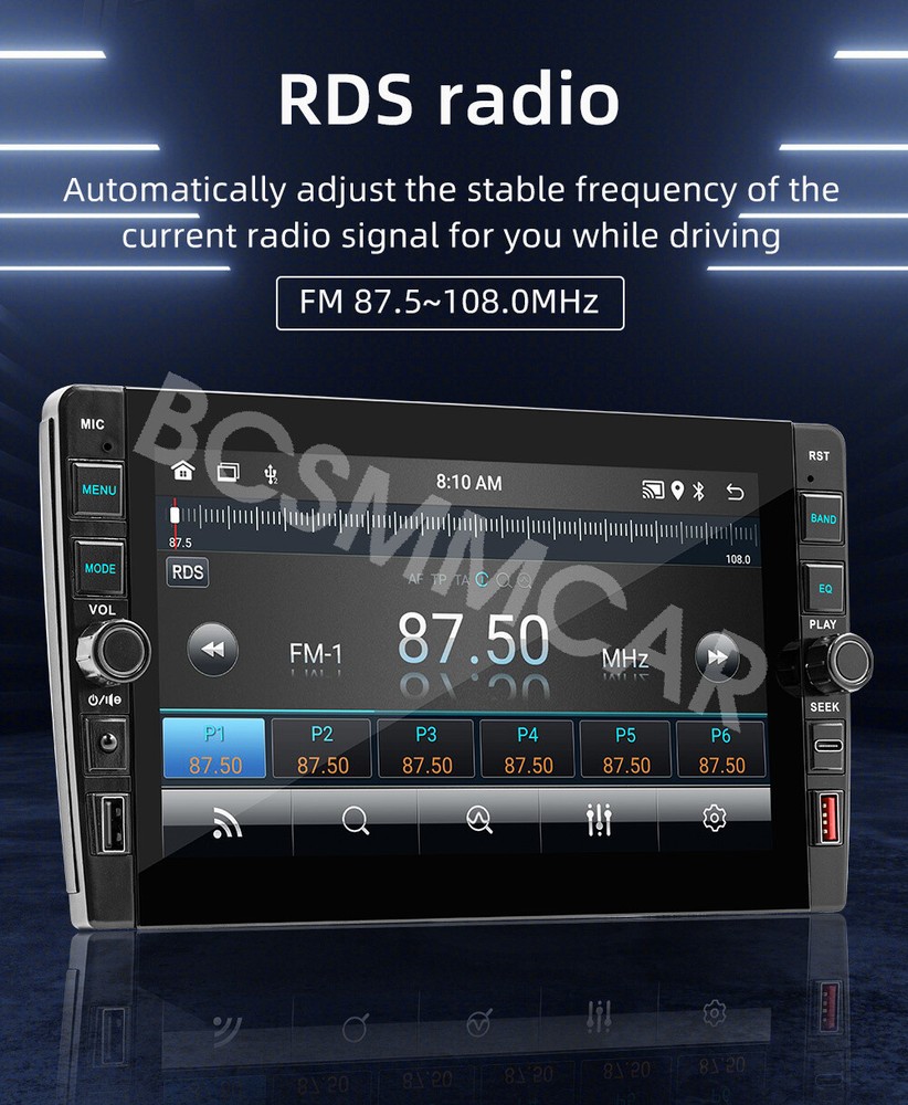 2Din Android Car Stereo Radio Bluetooth GPS Navigation for Carplay Android Auto