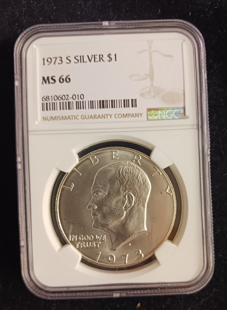 1973(S) Silver $1 NGC MS 66 Ike Dollar Coin
