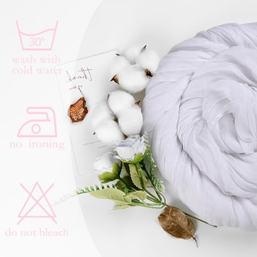 8 Pack Cheesecloth Table Runner 10ft Boho Gauze Fabric 120 8 Pcs - 10Ft White