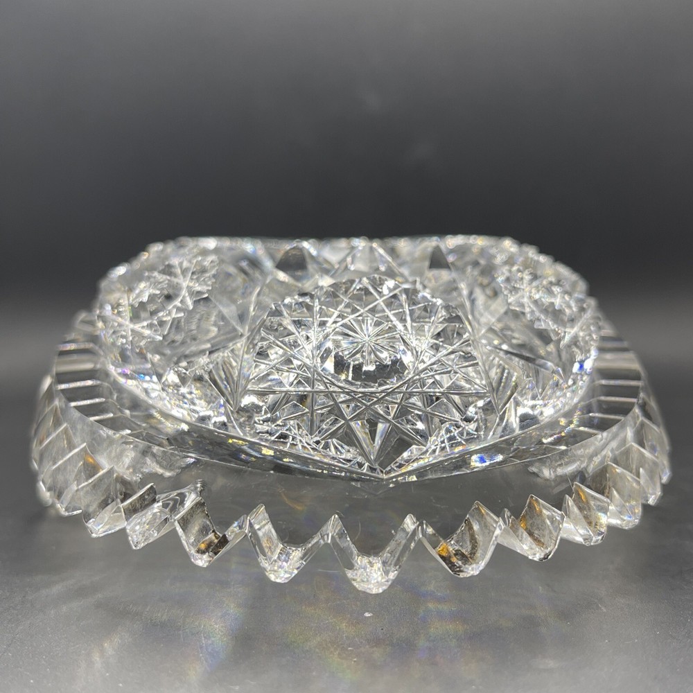 Heavy Glass Sawtooth Celery Dish