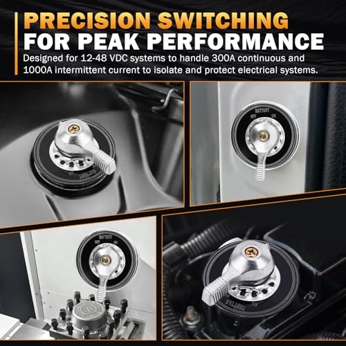 Battery Disconnect Switch, 12-48V 300A with Panel, 300A with Accessories