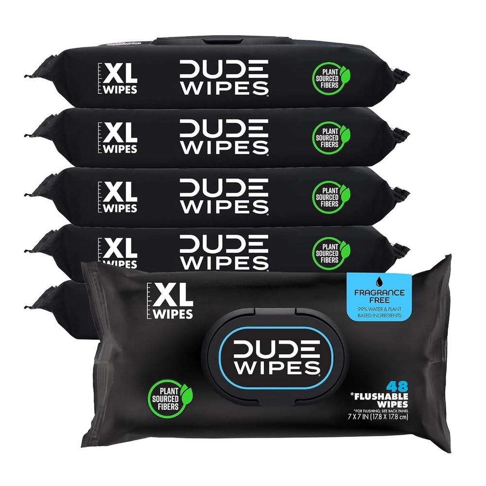 Flushable Wipes 288ct 6 Pack Unscented Extra Large with Aloe Vitamin E