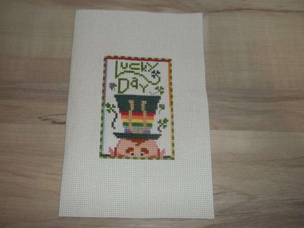 Lucky Day Leprechaun Cross Stitch Completed St. Patricks