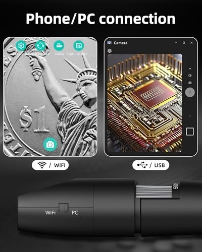 Wireless Digital Microscope, 50x-1000x Zoom, HD Handheld Inspection Camera for i