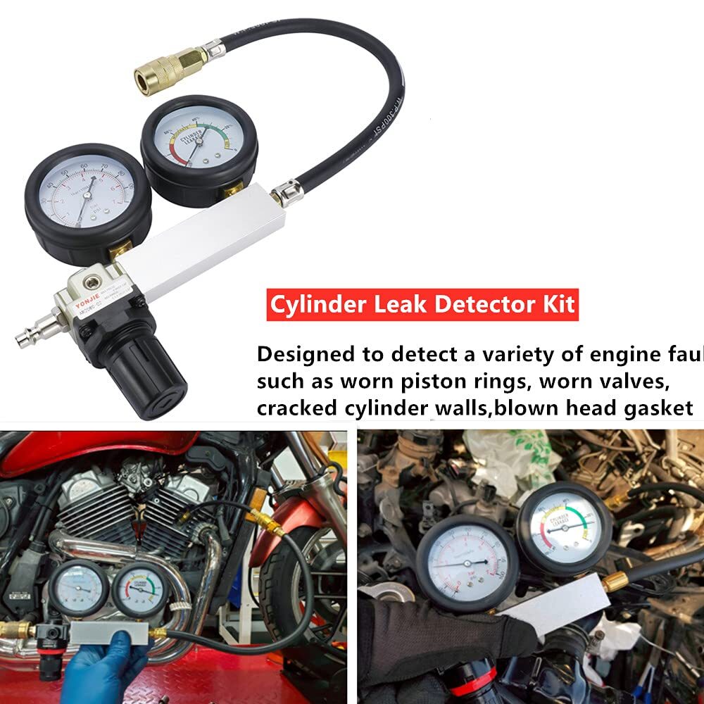 KUNTEC Cylinder Leak Down Tester Engine Compression Diagnostics Test Tool Kit