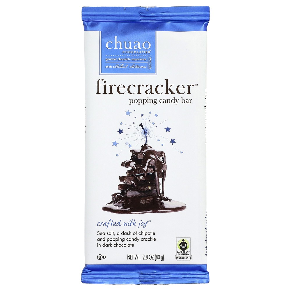 Dark Chocolate Bar, Firecracker™ Popping Candy, 2.8 oz (80 g)