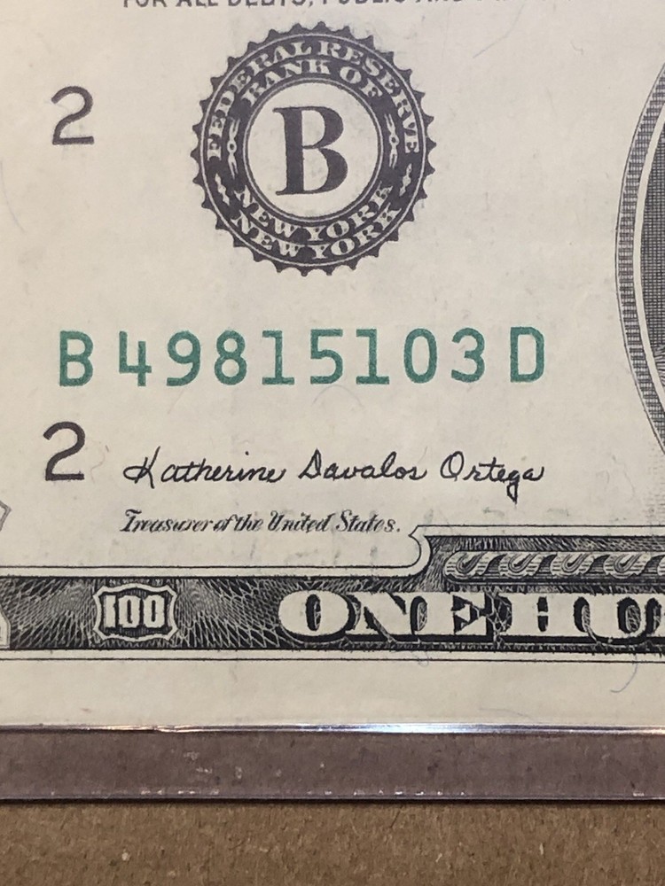 Older 1988 $100 Dollar Offset print Error circulatedNote