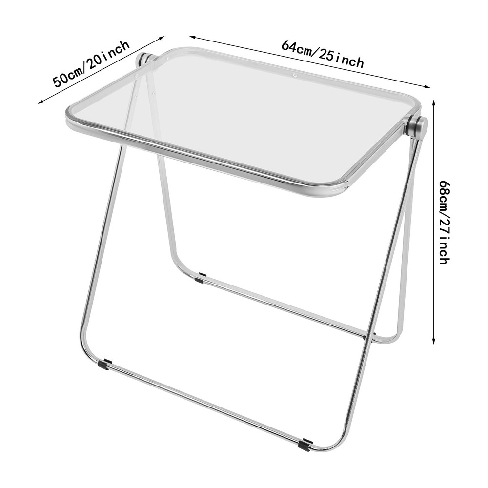 Clear Folding Table - Modern Portable Desk for Home & Office Use