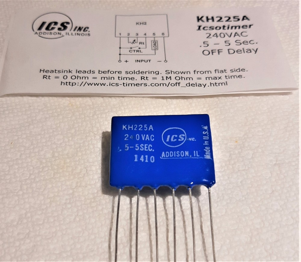 ICS Inc KH225A  Icsotimer  DIGITAL OFF DELAY TIMER, 240 VAC,  .5-5 SEC OFF DELAY