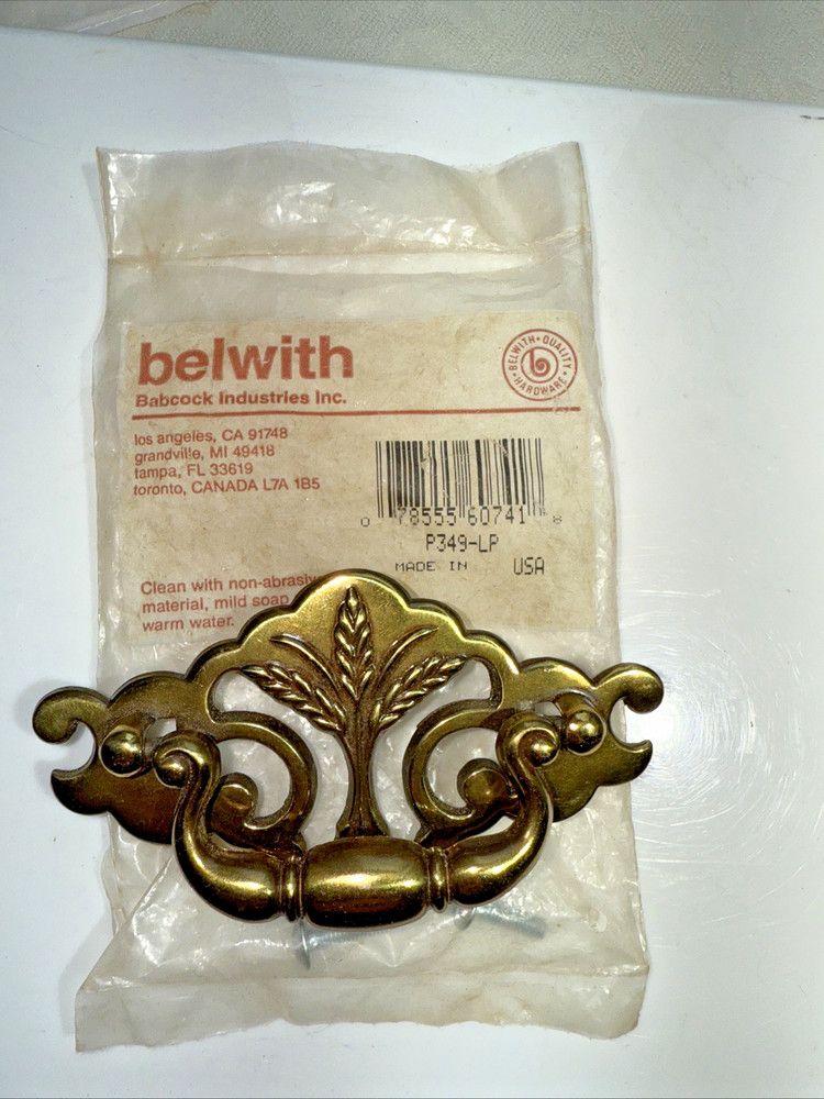 Vintage NOS Belwith Chippendale Wheat Design Drawer Pull Handle Hardware #18793