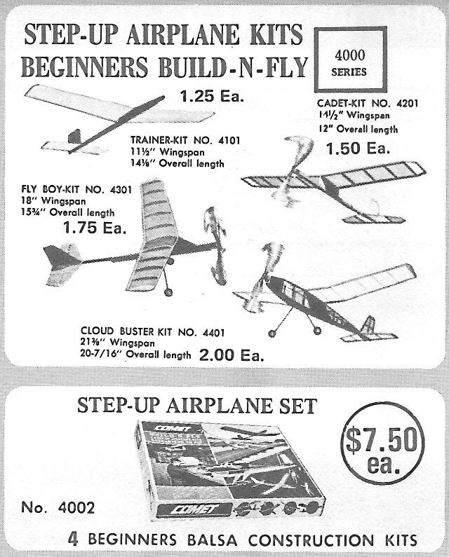 Comet Model Airplane Plans (FF): Cloud Buster 22" Cabin Model Rubber-Powered