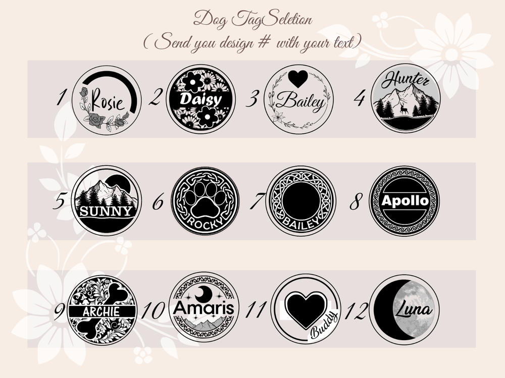 Wood dog id tags engraved