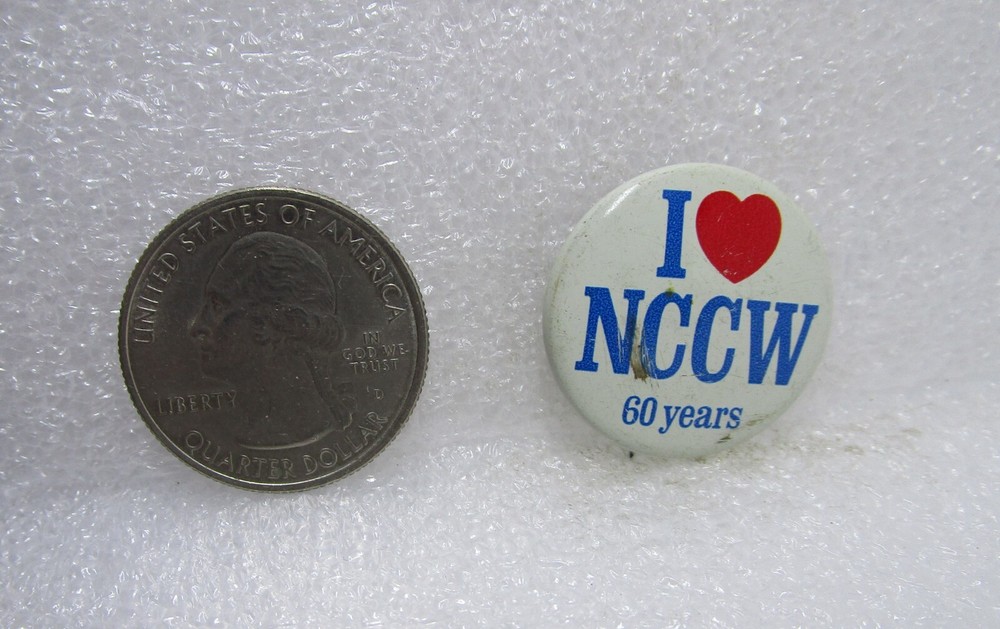 I Love NCCW 60 Years Button Pin
