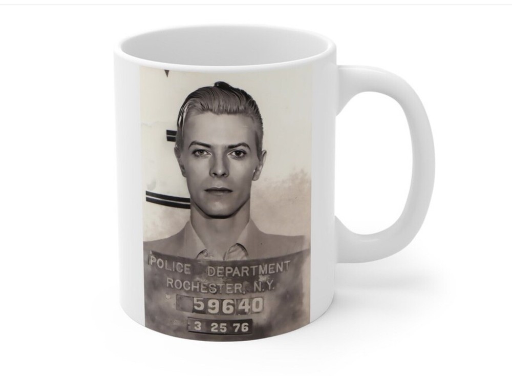 David Bowie Mug 11oz Retro Mugshot Design