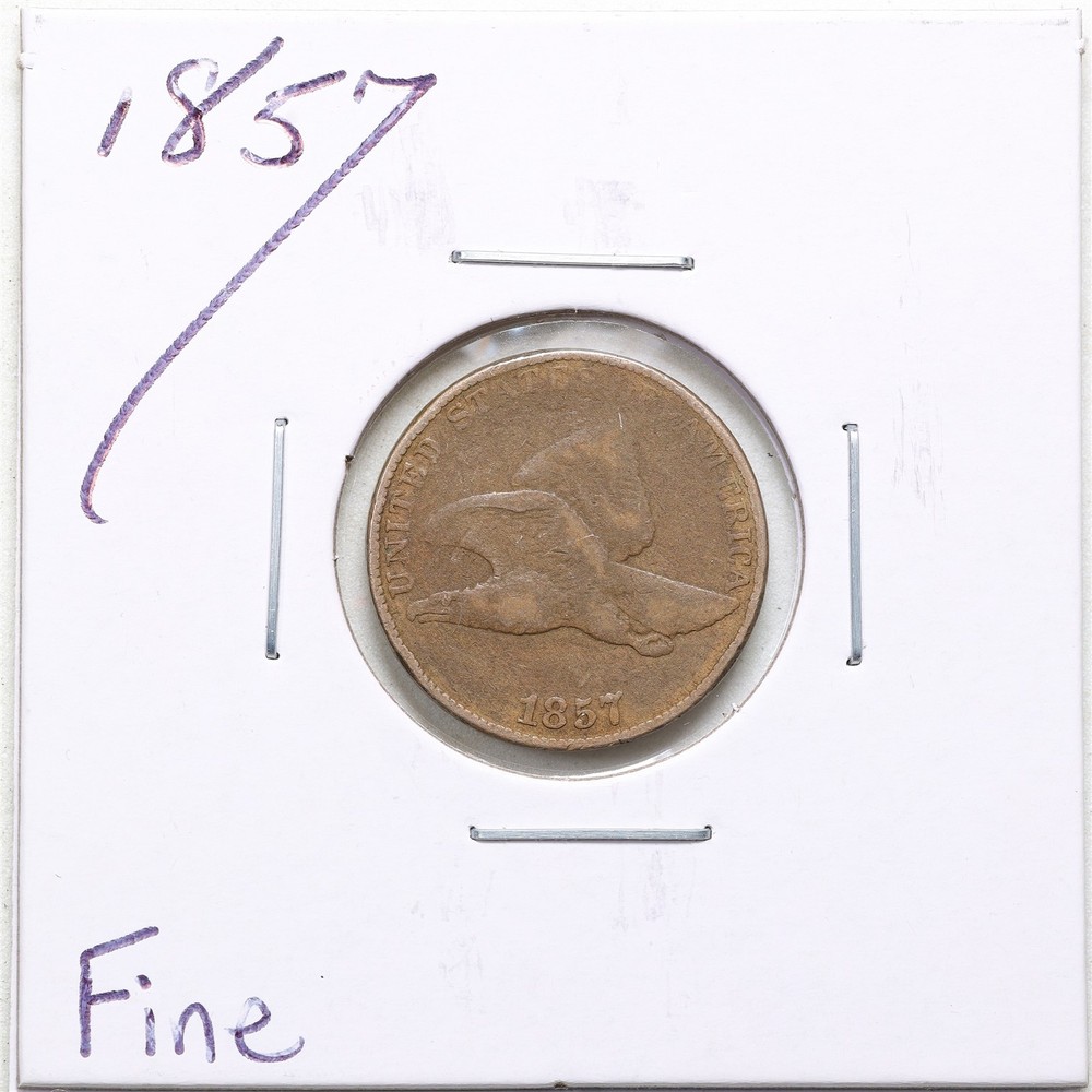 1857 1C Flying Eagle Cent in Fine Condition #6650