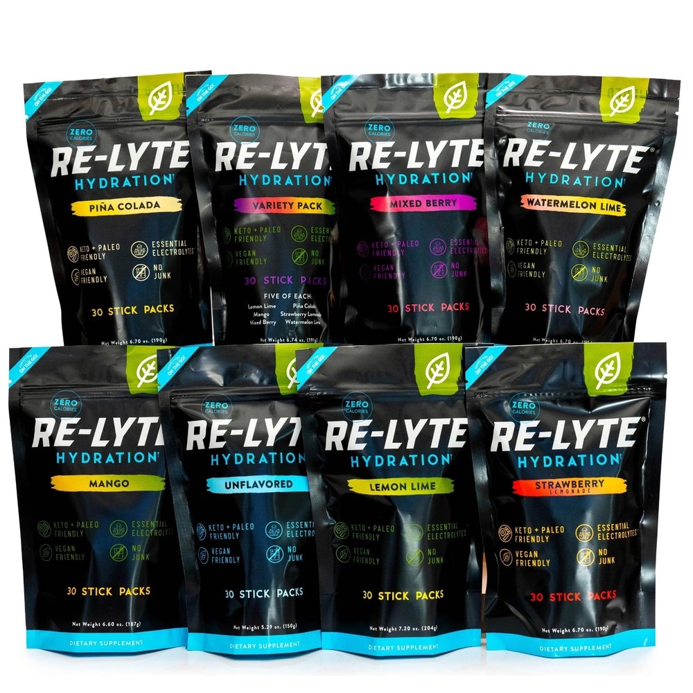 Mango Flavored Re Lyte Electrolyte Powder 30 Servings Zero Calorie Hydration