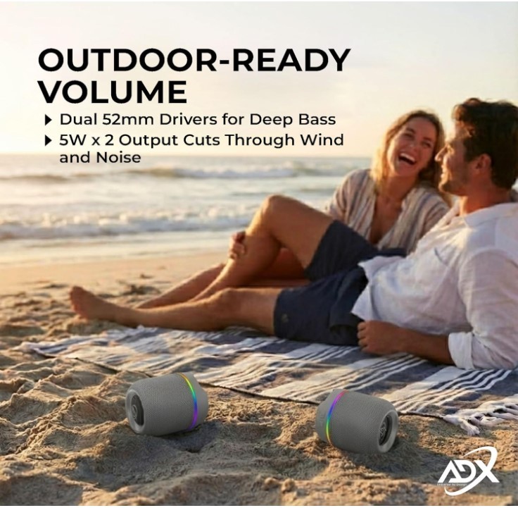 ADX True Wireless Stereo Split Speakers – Detachable Wireless 5.3 System.