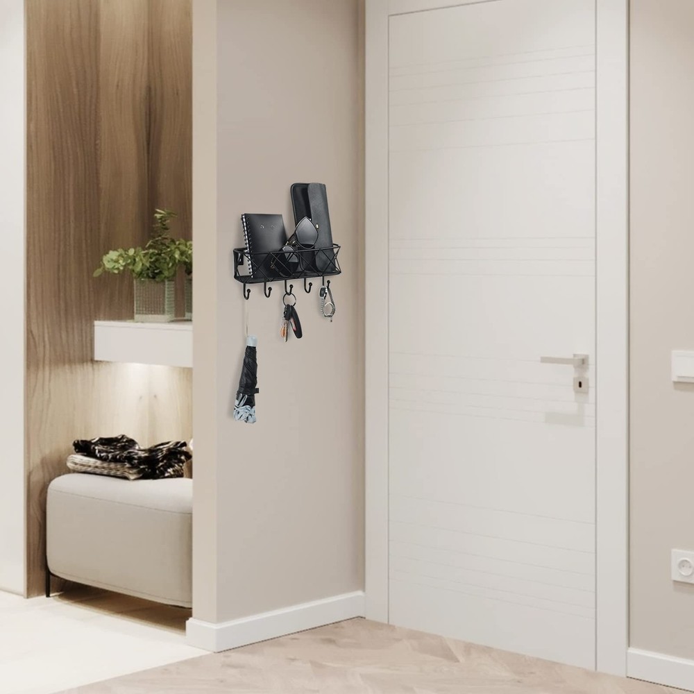 Key Holder for Wall Decorative, Entryway Key Hooks, Wall Mounted Key Rack wit...