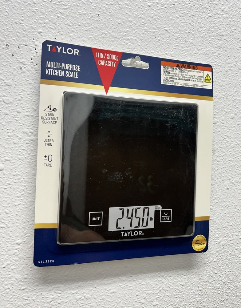 TAYLOR Multi-Purpose Kitchen Scale 11 lb / 5000 g Capacity / Tare Ultra Thin