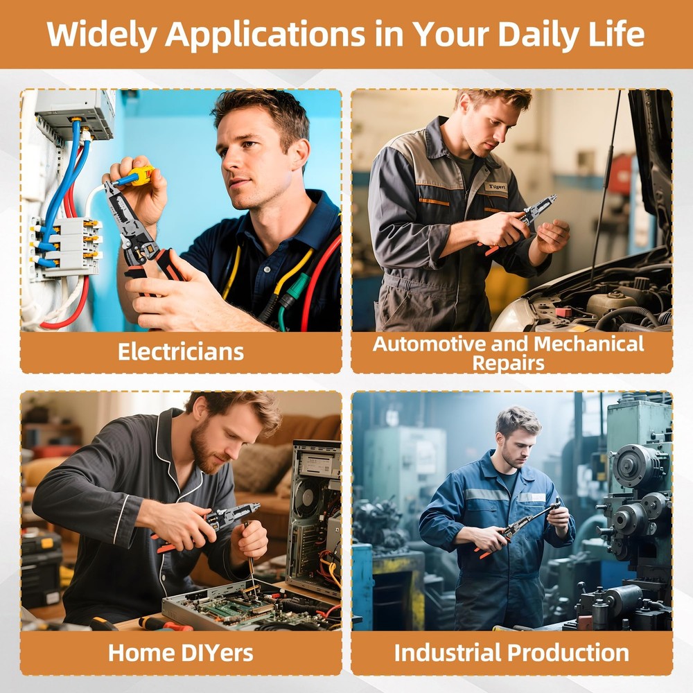 Wire Stripper Wire Crimping Tool - 10-in-1 Versatile Wire Cutter Crimper Cabl...