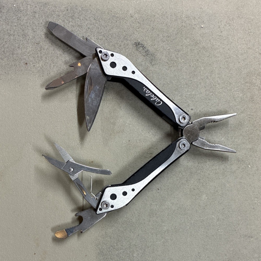 Cabela’s Multi-Tool Black/Silver Pliers Knife Scissors Bottle Opener