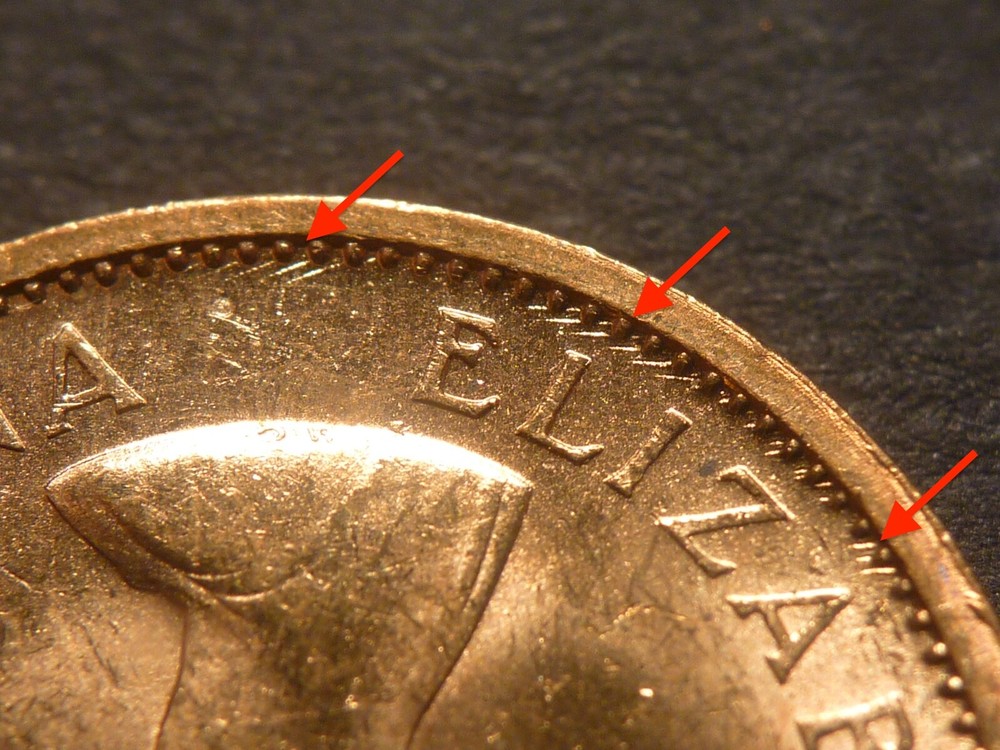 Die error or variant - Canada 1964 BU 1-cent with Tool Marks, from mint bag