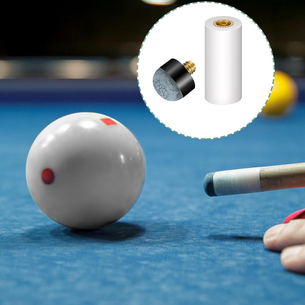 10 Sets Pool Cue Tips Replacement Kit Screw-On Billiard Tips with Ferrules