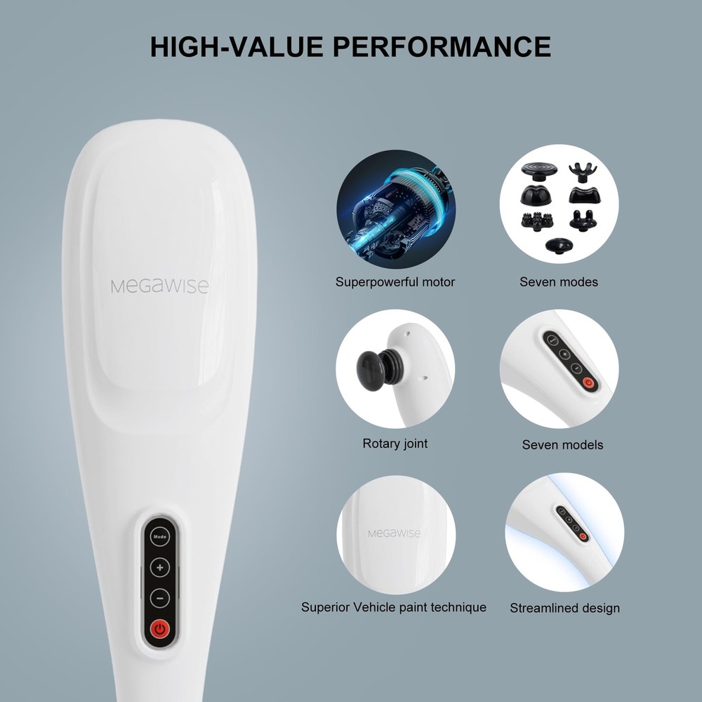 Handheld Back Massager | Deep Tissue Percussion Relief for Back, Neck, Should...