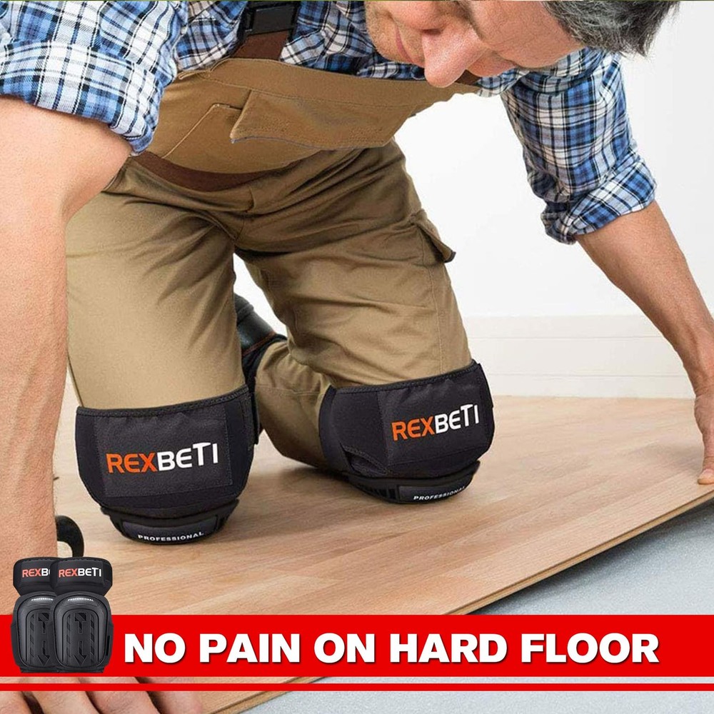REXBETI Knee Pads for Work, Construction Men, Original, Black