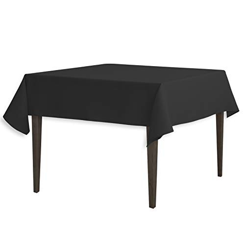 LinenTablecloth 54-Inch Square Polyester Tablecloth 13" x 9" (Square) Black