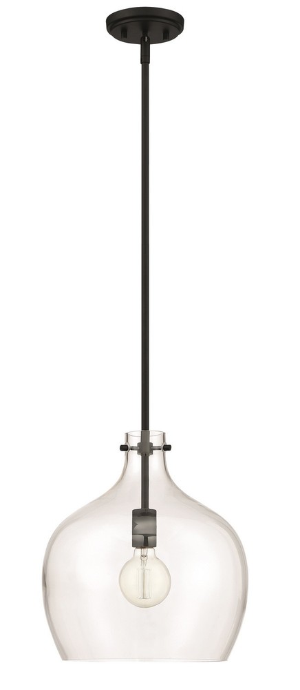 Millennium 12.88" Glass Down - Black 1-Light