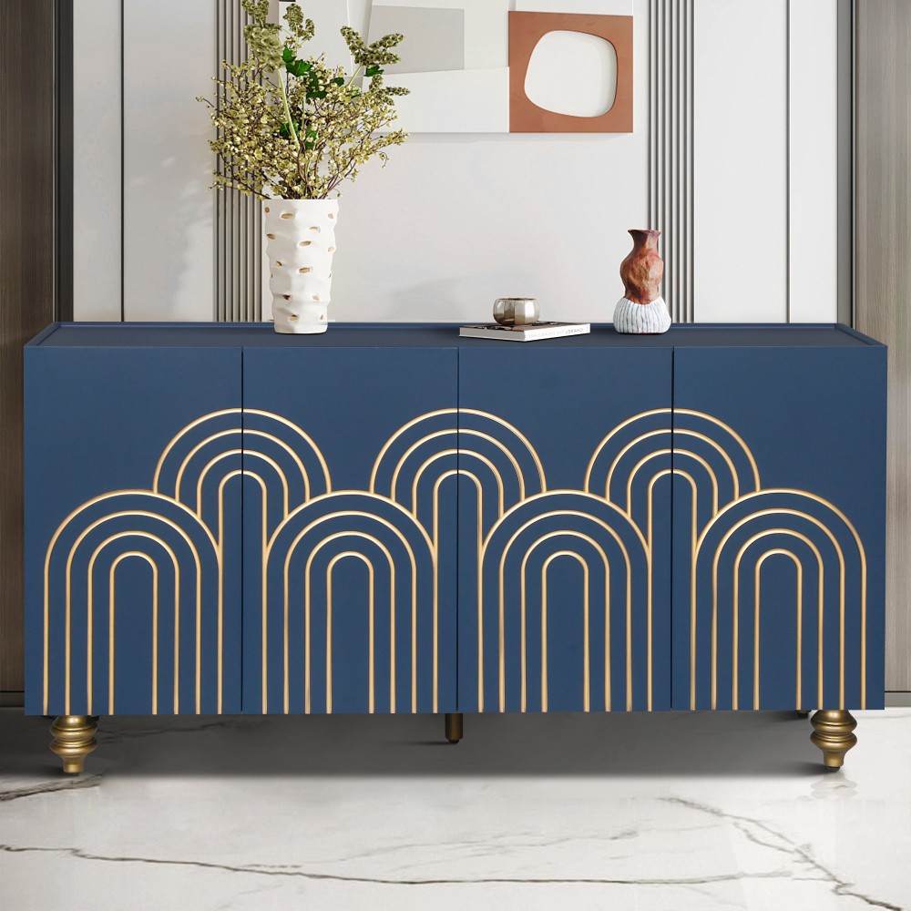 Sideboard with Storage Capacity Features Four Doors Includes Adjustable Shelves