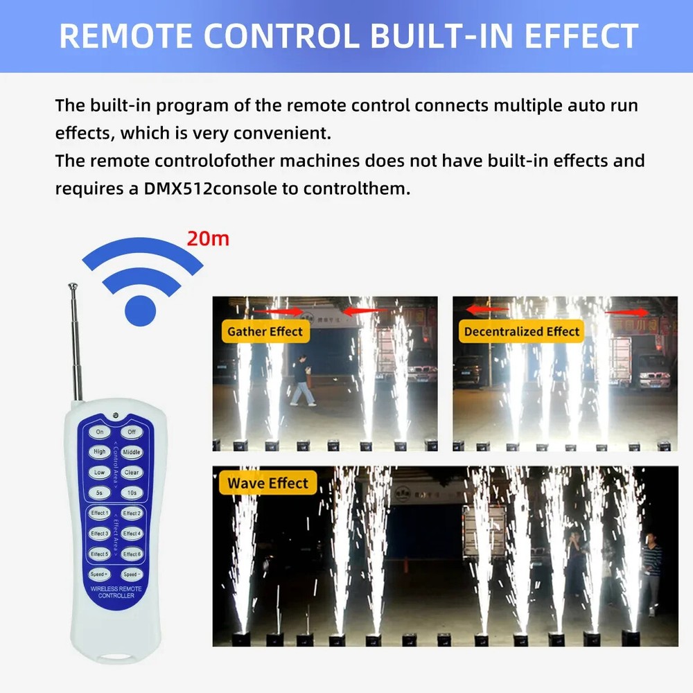 Saviour 2PCS 750W Large Cold Spark Machine Stage Effect DMX Firework With Case