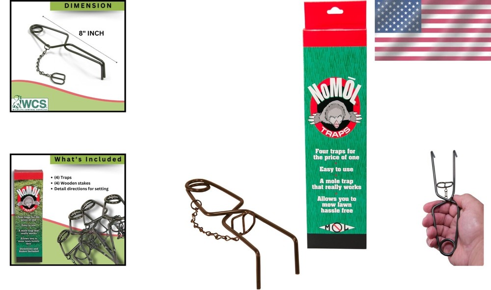 4 Count NoMol Underground Spring Traps – Lethal Pest Control for Gardens