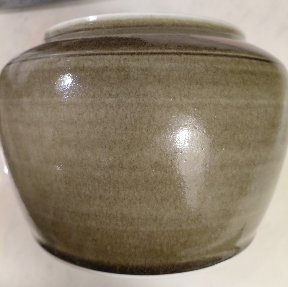 Vintage Studio Pottery Large Lidded Jar Signed E Kreusling 1977