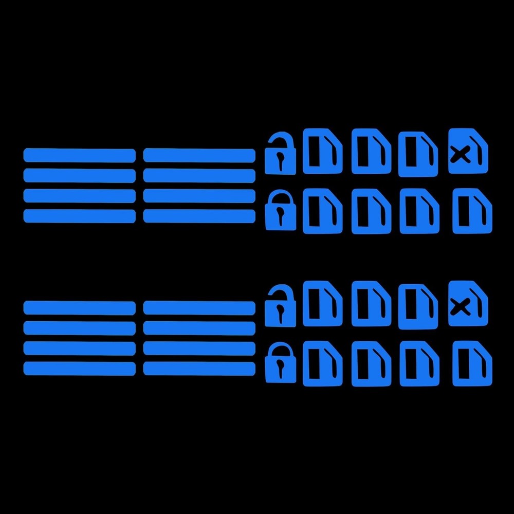 2Pcs Control Switch Luminous Sticker for Car Outer Door Handle-Dark Blue