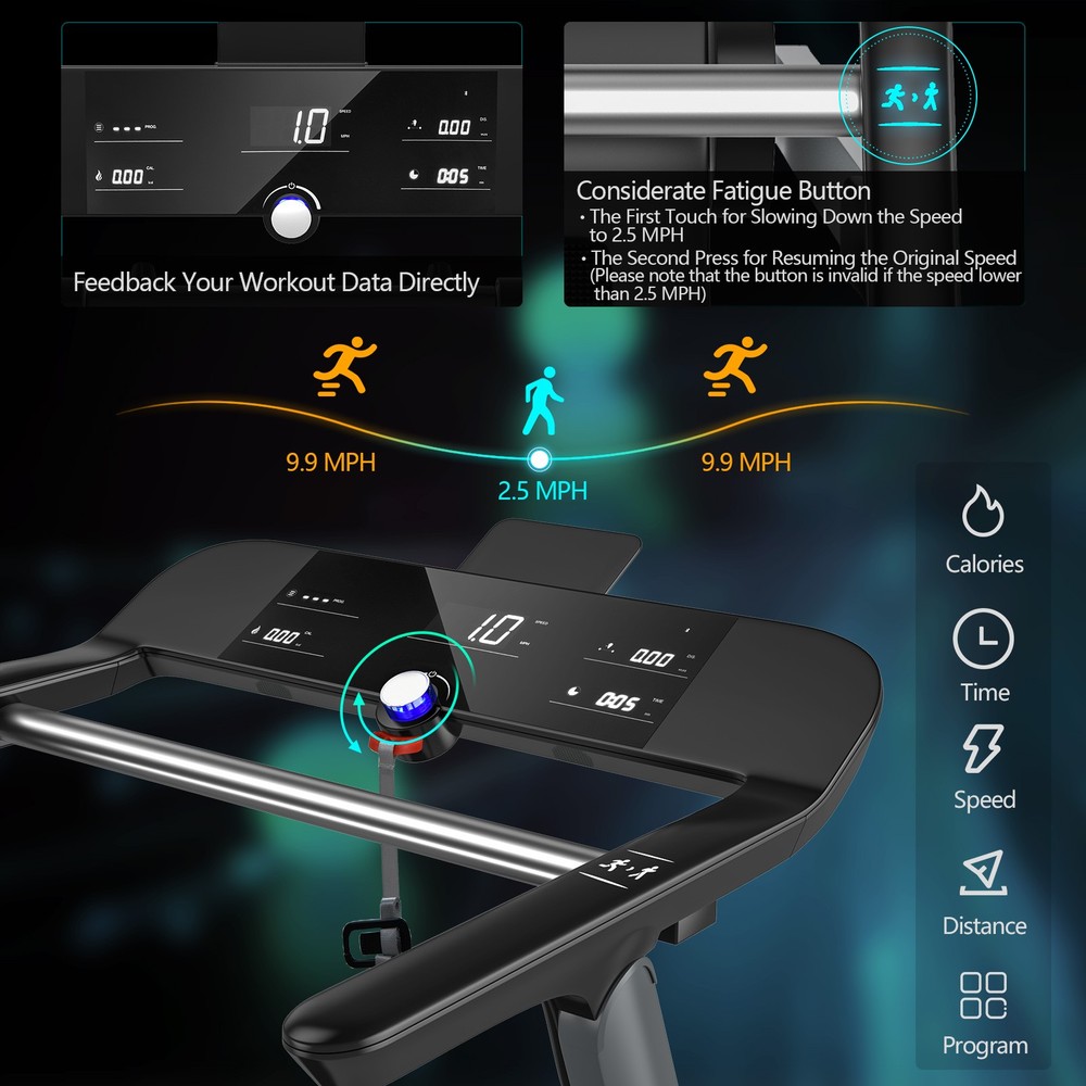 Superfit Electric Folding Treadmill Jogging MachineBluetooth10 Preset Programs