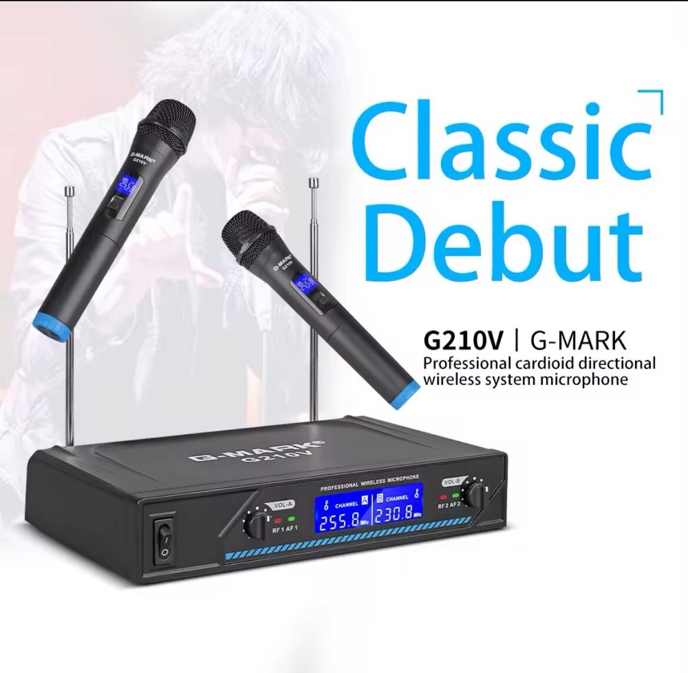 Professional Wireless Microphone G-MARK G210V 2 Channels VHF