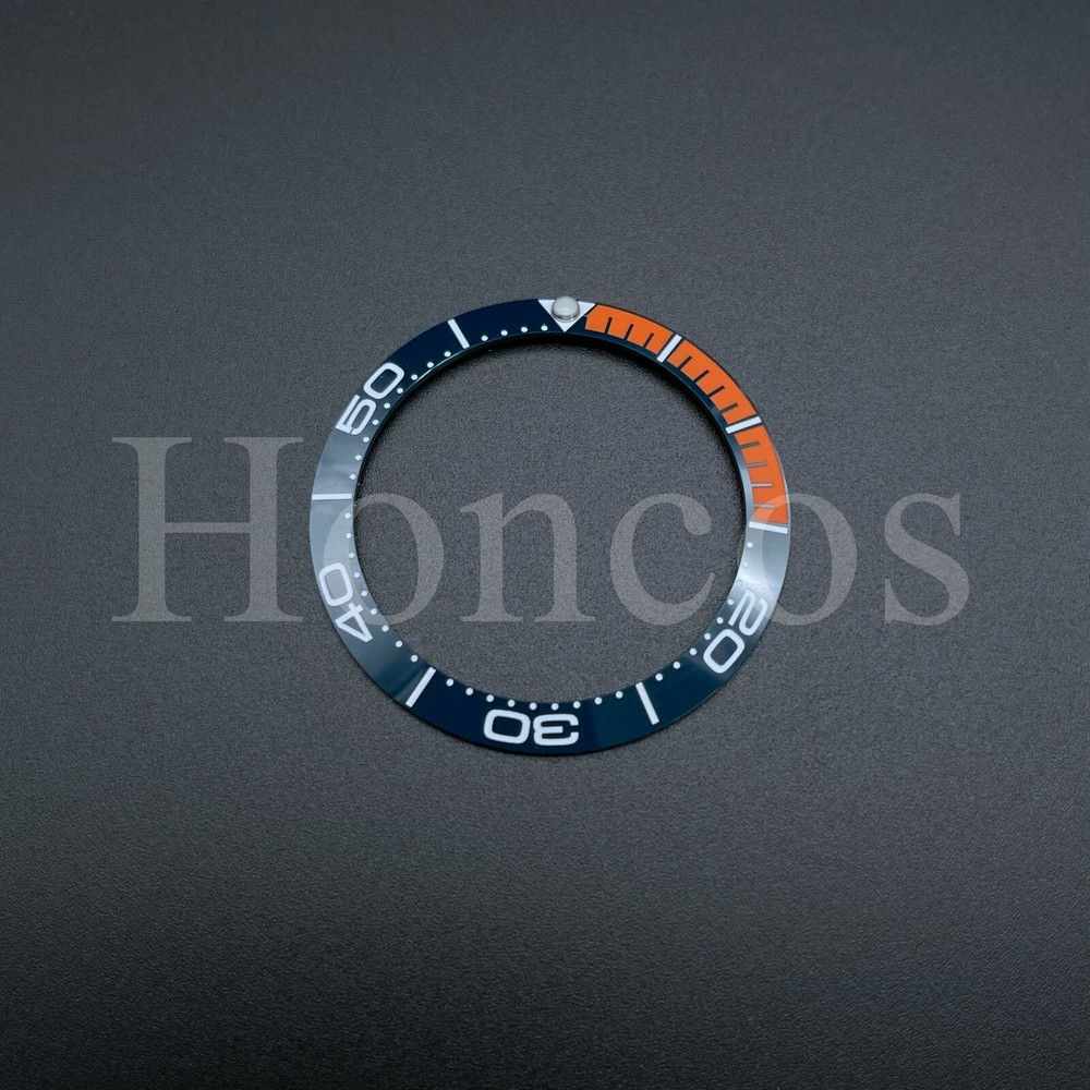 Ceramic Bezel Insert fits for Omega 38 MM Diver Case 007 Blue Orange W