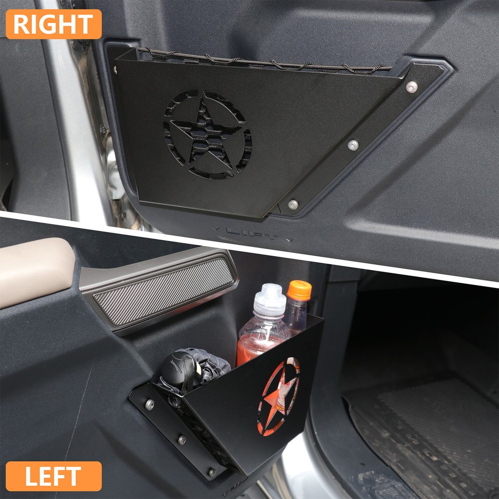 For ford Bronco 21+ Black Aluminum Front Door Storage Box Insert Organizer Case
