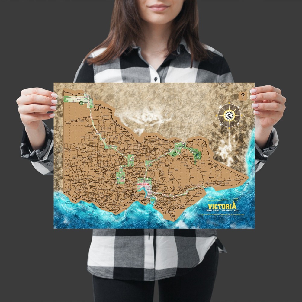 A3 Scratch Map of Victoria - Travel Edition