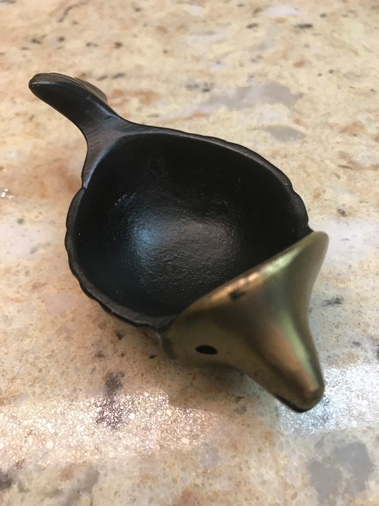 MID CENTURY WALTER BOSSE BRONZE BRASS FISH PIPE REST HOLDER