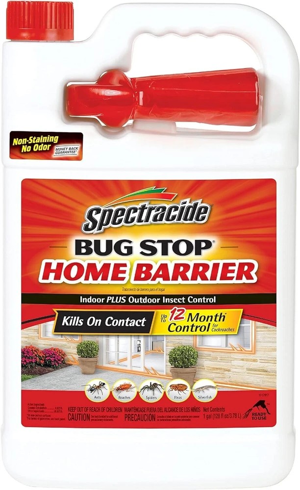 Spectracide Bug Stop Home Barrier - 1-Gallon Bug Killer Spray for Pest control