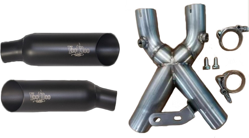 Shorty Dual Muffler Black Busa