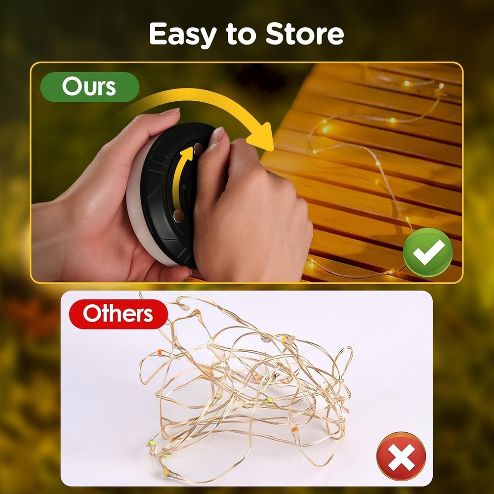 Rechargeable 32.8FT Camping String Lights - Perfect for Parties & Gardens