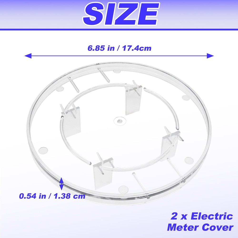 2 Pack Electric Meter Covers Clear Plastic Meter Socket Covers Replacement Co...