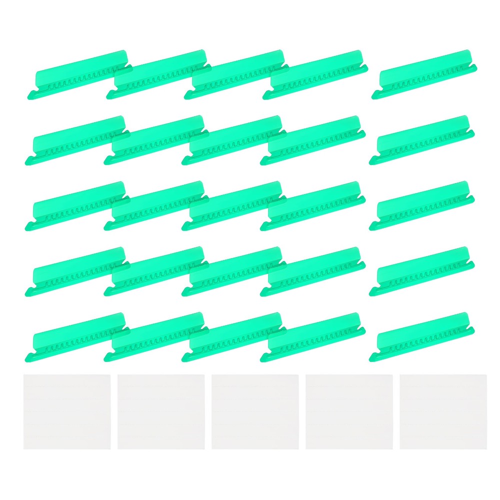 Hanging File Folder Tabs, 4 Inch File Folder Tabs and Inserts, Green, 100 Pcs